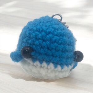 Pocket-Sized Crochet Whale Keychain – Tiny, Chunky, and Full of Charm! 🐋💙🧵